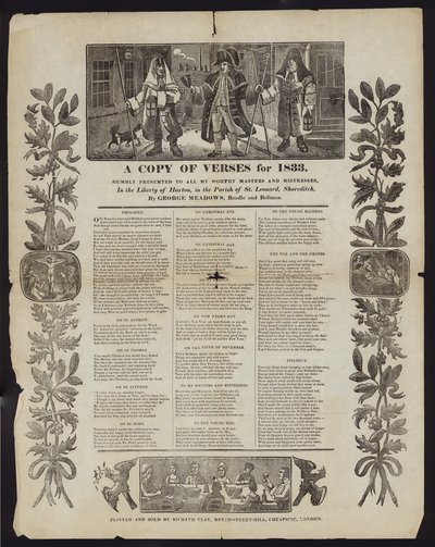 Una copia di versi per il 1833 da English School