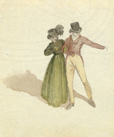 Una coppia che passeggia, c.1825 da English School
