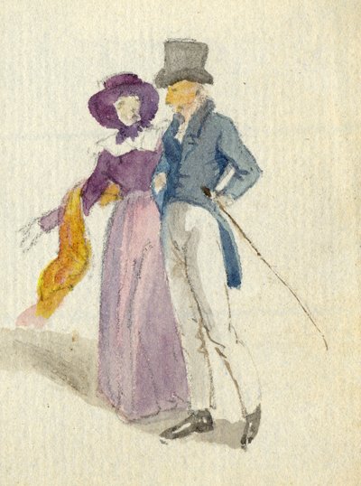 Una coppia che passeggia, c.1825 da English School