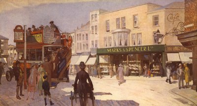 Una vetrina a doppio ingresso nel 1924, il limite di 5- fu introdotto in questo periodo da English School