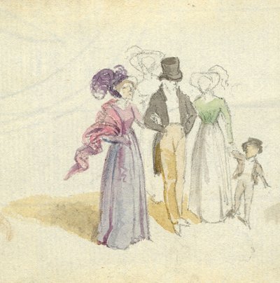 Una famiglia che passeggia, c.1825 da English School