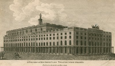 Veduta completa del nuovo Teatro Drury Lane, Londra, una volta terminato da English School