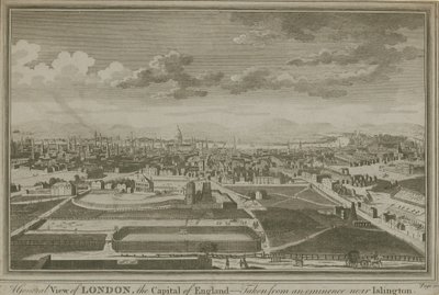 Vista generale di Londra, con il New River Head in primo piano da English School