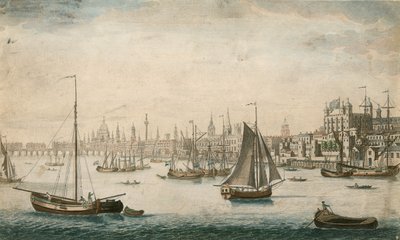 Vista generale delle imbarcazioni a vela sulle acque del fiume Tamigi da English School