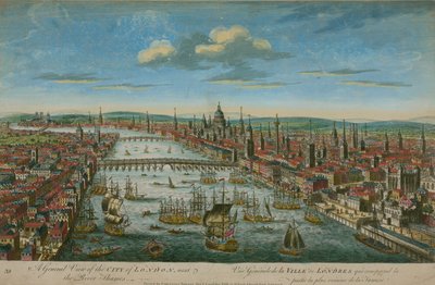 Vista generale della città di Londra, accanto al fiume Tamigi da English School