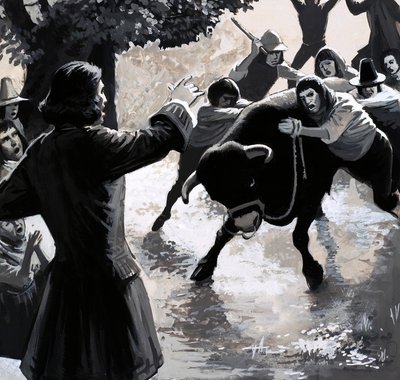 Un gruppo di disturbatori cercò di interrompere la predicazione di John Wesley guidando un toro nella folla da English School