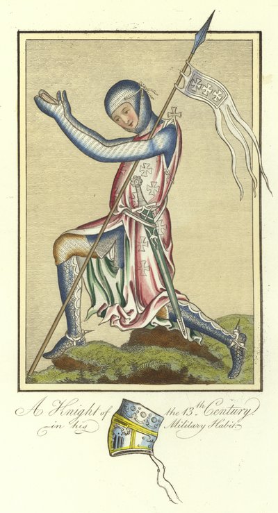 Cavaliere del XIII secolo nel suo abito militare da English School