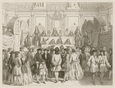 Una lotteria; circa 1750 da English School