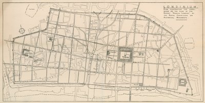 Mappa del modello di Londra romana in mostra nella cripta di All-Hallows-by-the-Tower da English School