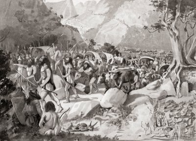 Una migrazione di tribù scite attraverso un passo nelle montagne dell