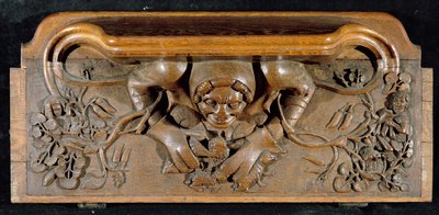 Una misericordia che raffigura un orco con spalle enormi, Cappella del New College, Oxford, fine XIV secolo da English School