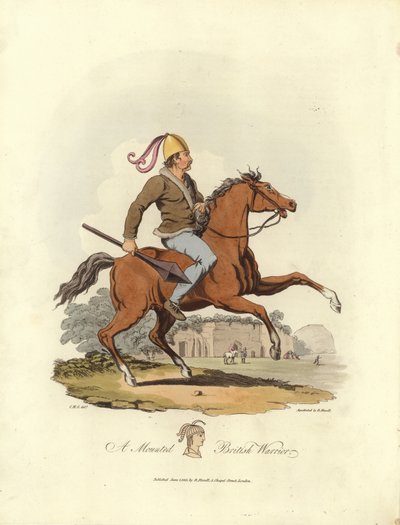 Un guerriero britannico a cavallo da English School