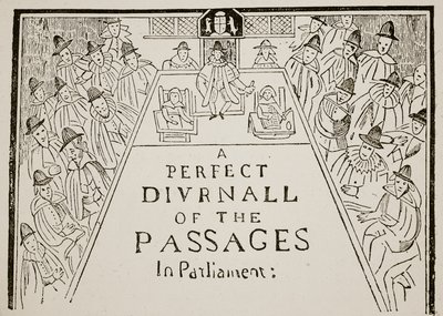 Titolo di giornale, XVII secolo, illustrazione da Hutchinsons Story of the British Nation da English School