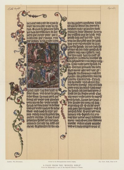 Una pagina dalla Bibbia di Wenzel (litografia a colori) da English School