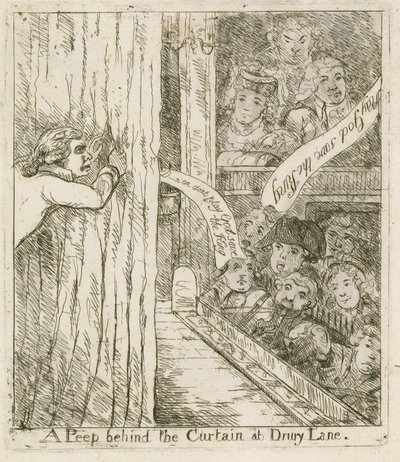 Uno sguardo dietro il sipario a Drury Lane; cartone animato da English School