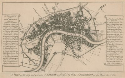 Piano della città e dei sobborghi di Londra fortificati per ordine del Parlamento negli anni 1642 e 1643 da English School