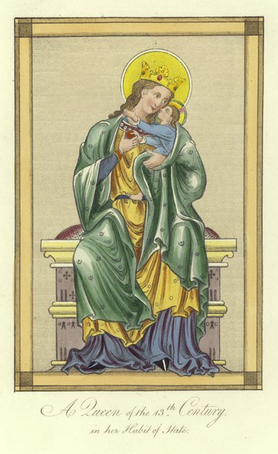 Regina del XIII secolo nel suo abito di stato da English School