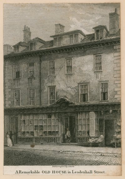 Una notevole vecchia casa in Leadenhall Street, Londra da English School