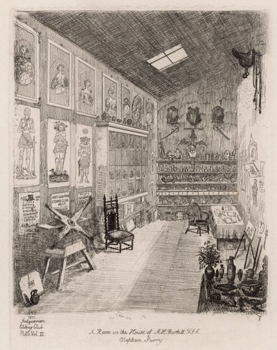 Una stanza nella casa di A H Burkitt, Clapham, Surrey da English School