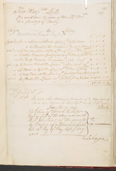 Un documento reale, Add MS 5751 A, f.135 da English School
