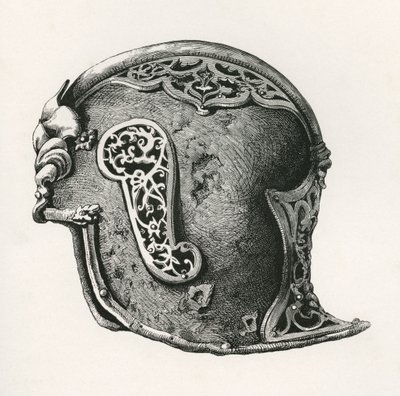 Un sallet, noto anche come salade o schaller, elmo da guerra, A.D. 1450, da L
