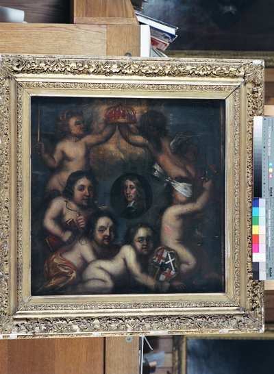 Una satira di Richard Cromwell a cui viene offerta la corona, c.1659 da English School
