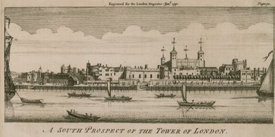 Una prospettiva sud della Torre di Londra da English School