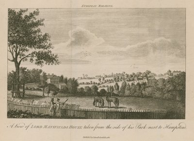 Veduta della Casa di Lord Mansfield presa dal lato del suo parco vicino a Hampstead da English School