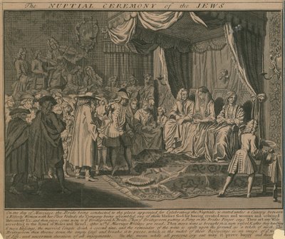 Una vista di molti dei principali costumi religiosi: La cerimonia nuziale degli ebrei da English School