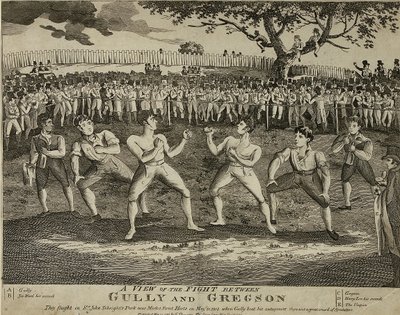 Una vista del combattimento tra Gully e Gregson da English School