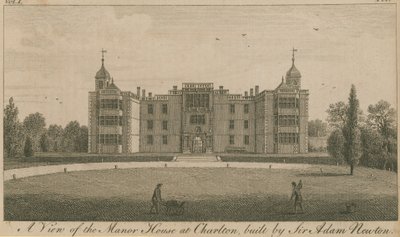 Una vista della Manor House a Charlton, costruita da Sir Adam Newton da English School