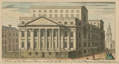 Una vista della Mansion House, eretta per la residenza dei Sindaci di Londra da English School