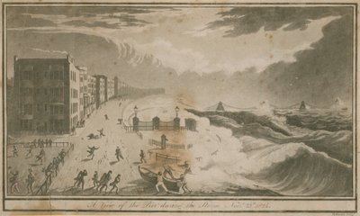 Veduta del molo durante la tempesta a Brighton da English School