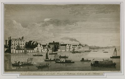 Una vista presa vicino alla Casa del Signor Smith a Battersea, guardando il Tamigi da English School