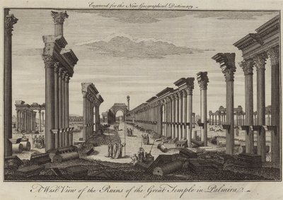 Vista occidentale delle rovine del Grande Tempio a Palmira da English School