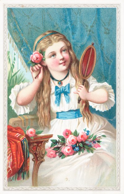 Una giovane ragazza con un fiore tra i capelli da English School