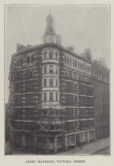 Abbey Mansions, Victoria Street (incisione) da English School