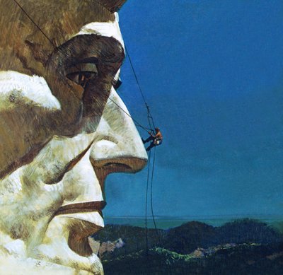 Il naso di Abraham Lincoln sul Monte Rushmore da English School
