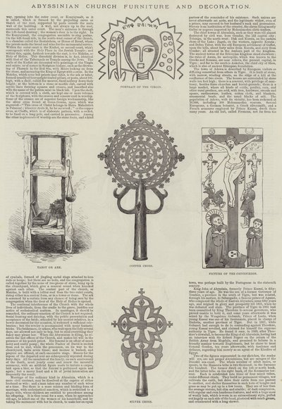 Arredi e decorazioni della chiesa abissina (incisione) da English School