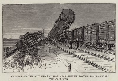 Incidente sulla Midland Railway vicino a Sheffield, i treni dopo la collisione da English School