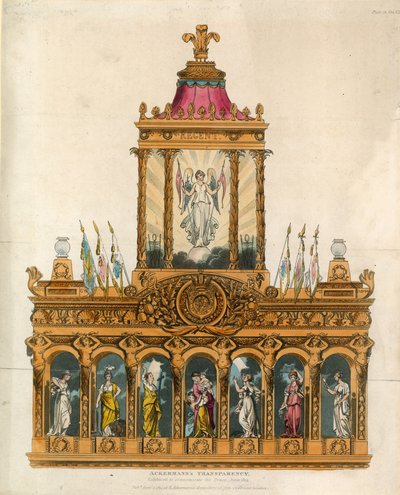 Trasparenza di Ackermann, esposta per commemorare la Pace, giugno 1814 da English School