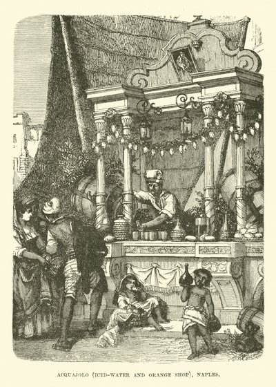 Acquajolo, negozio di acqua ghiacciata e arance, Napoli da English School