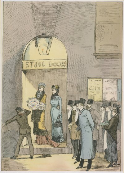Attrici alla porta del palco di un teatro da English School