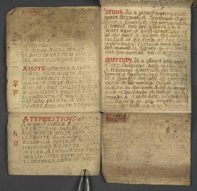 Almanacco, contenente tabella delle lettere dominicali e numeri d