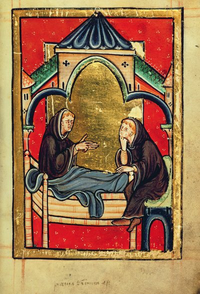 Add 39943 f.21 Boisil, priore di Cuthbert a Melrose, sul letto di morte, da 