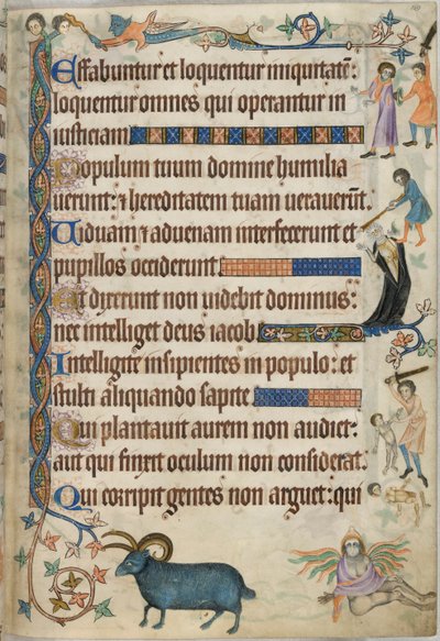 Add. 42130, f.169, Salmo 93, scene di omicidio, dal 