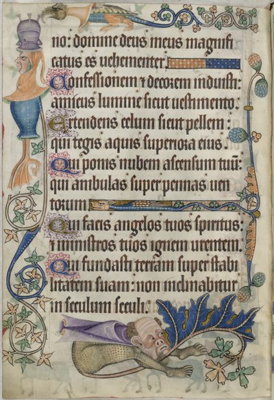 Add. 42130, f.182v Salmo 103, con grottesche, dal 
