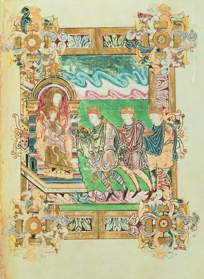 Adorazione dei Magi, dal Benedizionale di St. Aethelwold, Winchester, c.980 da English School