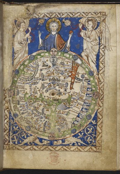 Salterio, con inni e preghiere aggiuntive e una mappa del mondo medievale (