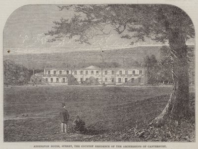 Addington House, Surrey, la Residenza di Campagna degli Arcivescovi di Canterbury (incisione) da English School